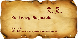 Kazinczy Rajmunda névjegykártya